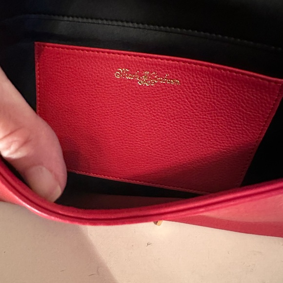 Mark and Graham leopard and red leather clutch - Picture 6 of 10